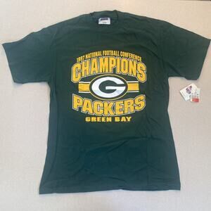 Vintage Green Bay Packers T Shirt 1997 National Football Champs Sz L Brand New